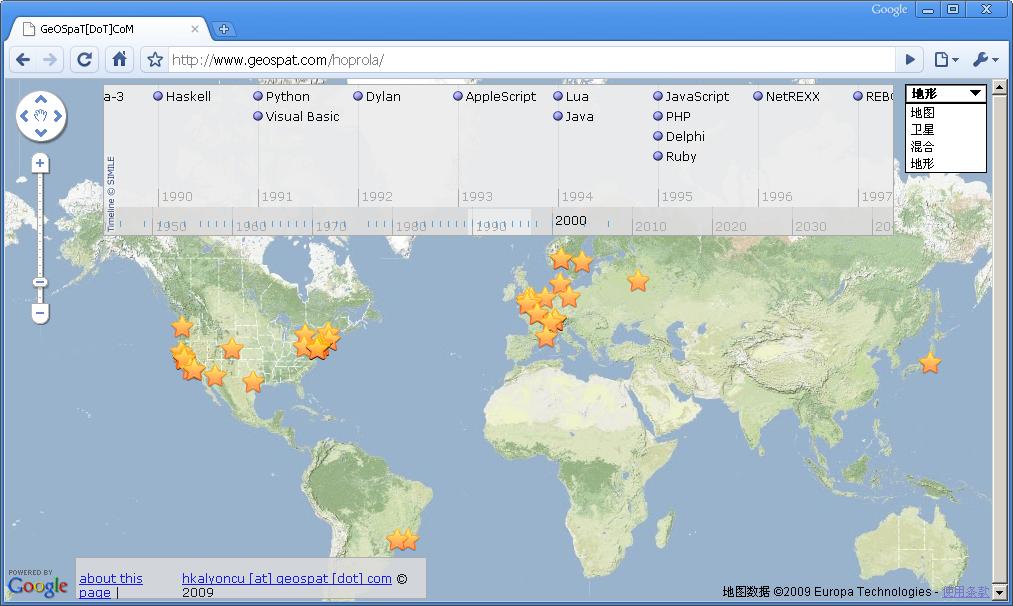 编程语言时间地理图