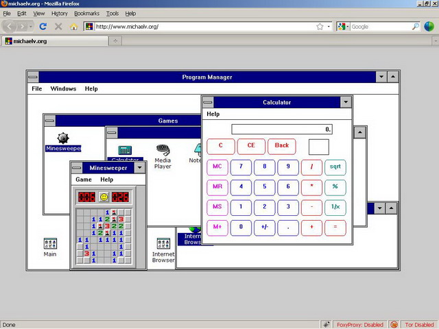 一个Windows 3.1的Web网站